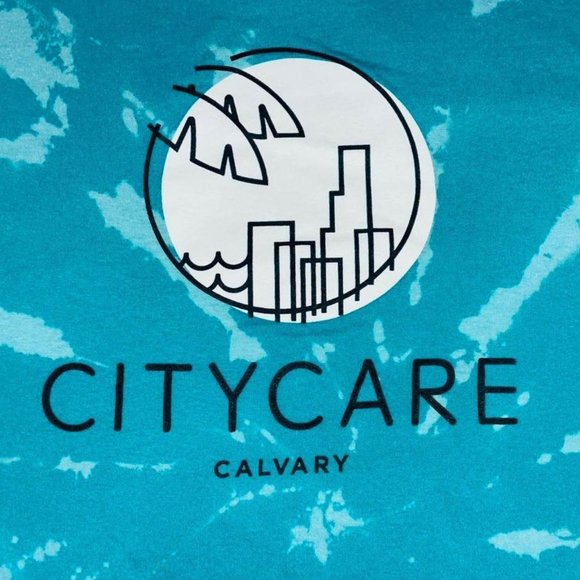 Vintage City Care Bleached Teale T-shirt XL - Picture 2 of 4